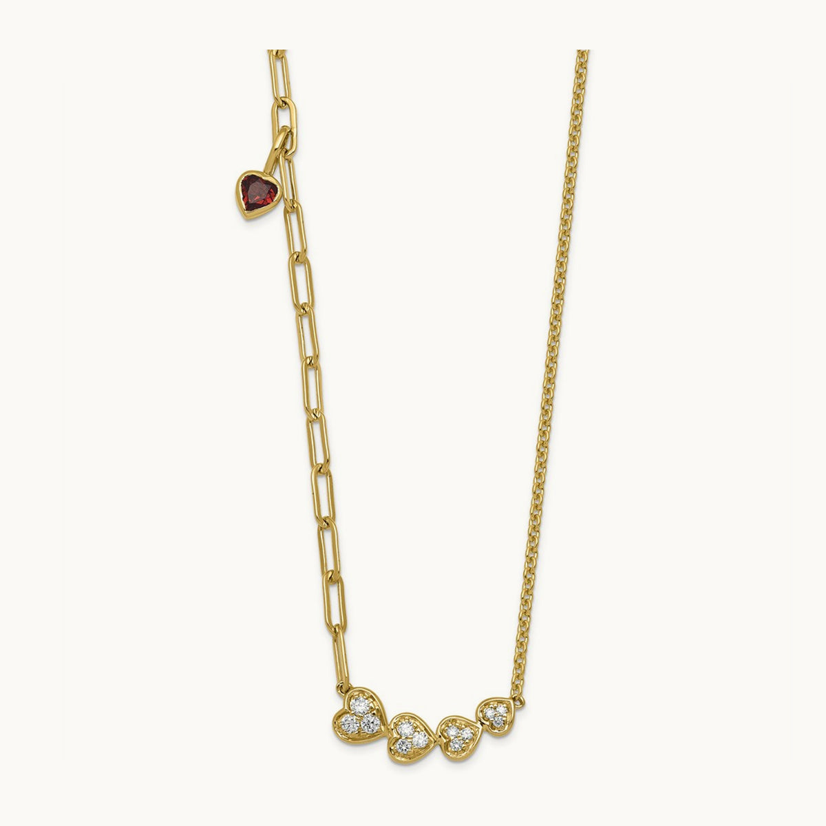 Graduated Heart Necklace, 0.15 ct tw Lab-Grown Diamond