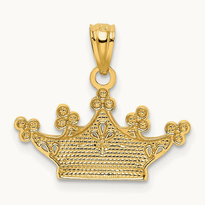 Crown Pendant, 14K with Rhodium