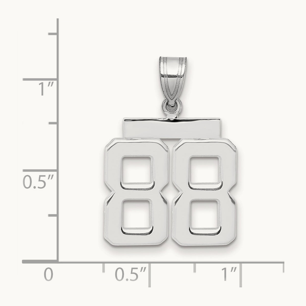 Medium Polished Number 88 Charm — 14K White Gold