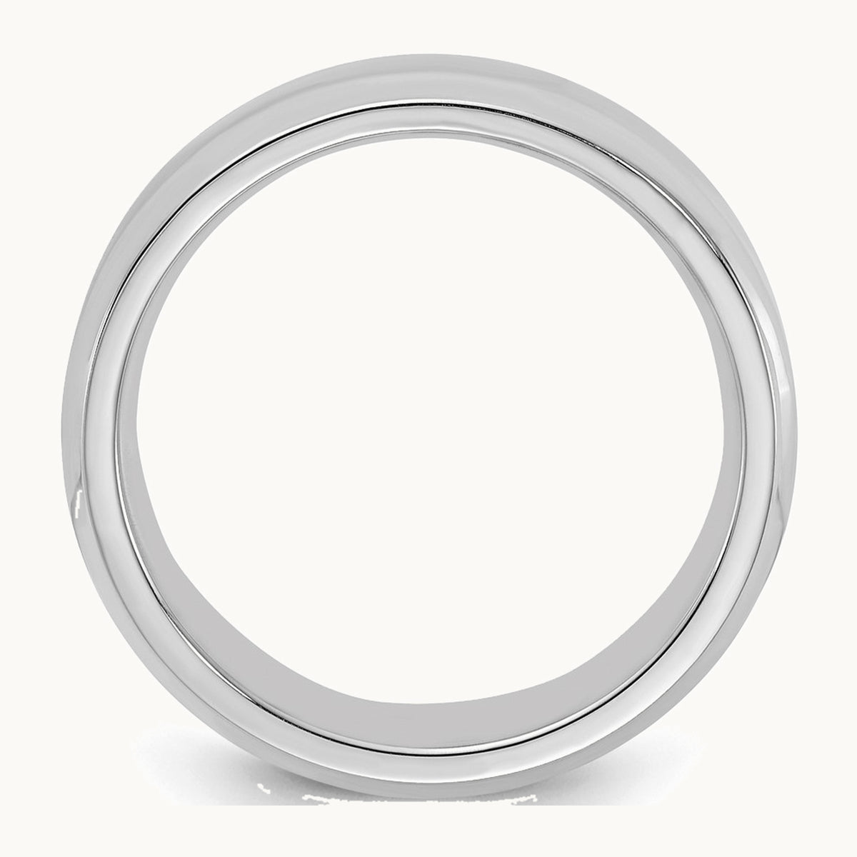 Rhodium-plated Bevel Edge Band — photo set