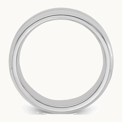 Rhodium-plated Bevel Edge Band — photo set