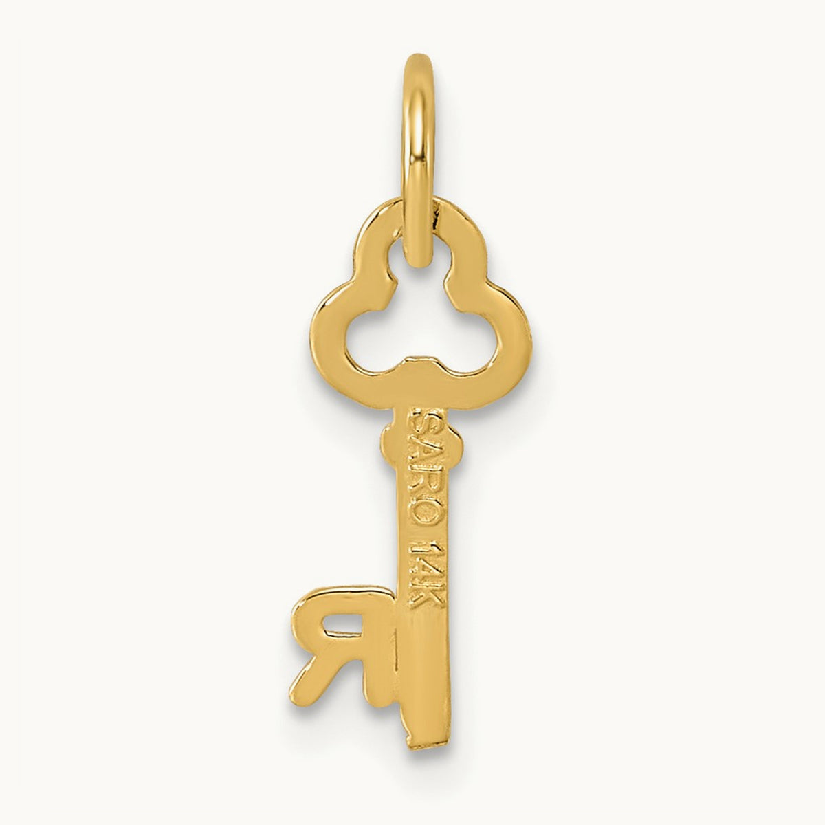 Key Initial Charm — 14K Yellow Gold, R