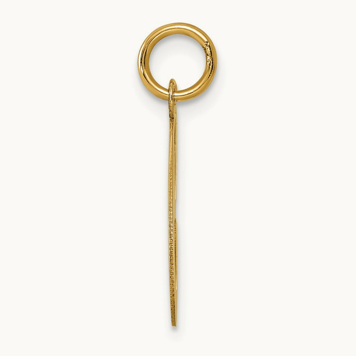 Large Fancy Script Initial Charm — 14K Yellow Gold, C