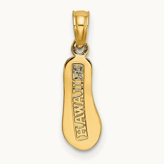 3D HAWAII Single Flip-Flop Charm, 14K with White Rhodium