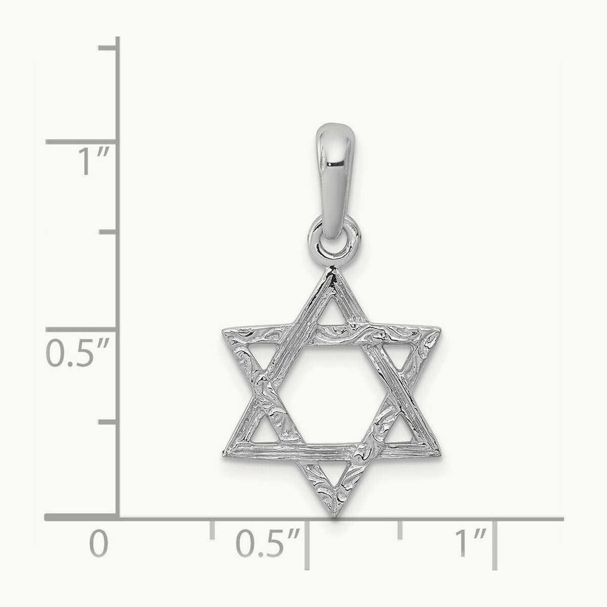 Star Of David Pendant, 14K White Gold