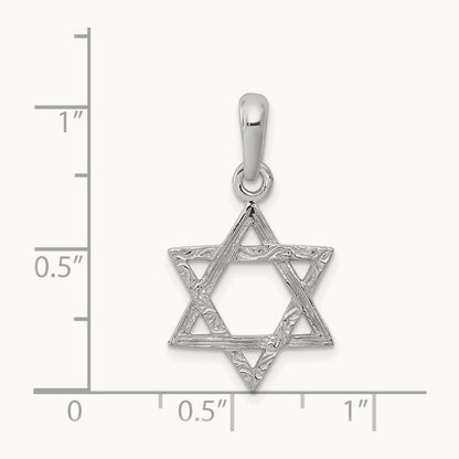 Star Of David Pendant, 14K White Gold