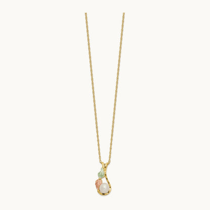 With 12K Accents Freshwater Cultured Pearl Black Hills Gold Necklace