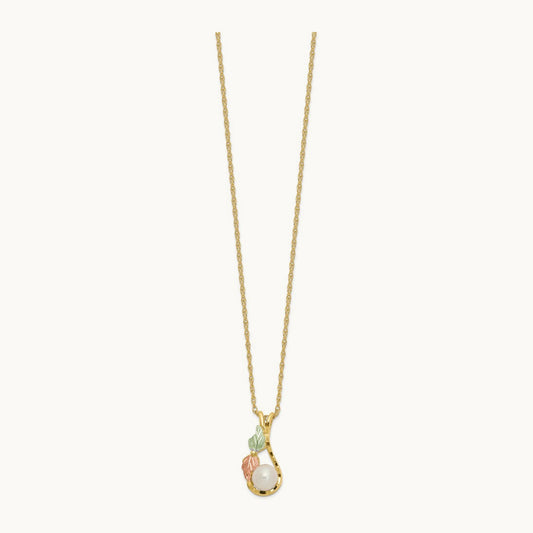 With 12K Accents Freshwater Cultured Pearl Black Hills Gold Necklace