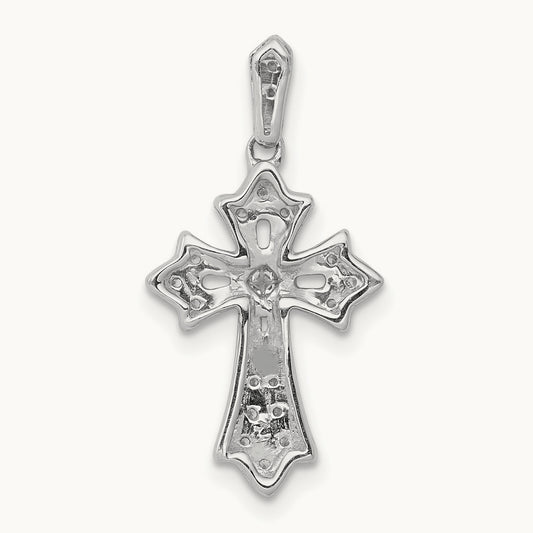 1/10ct. Diamond Fancy Cross Pendant — 14K White Gold