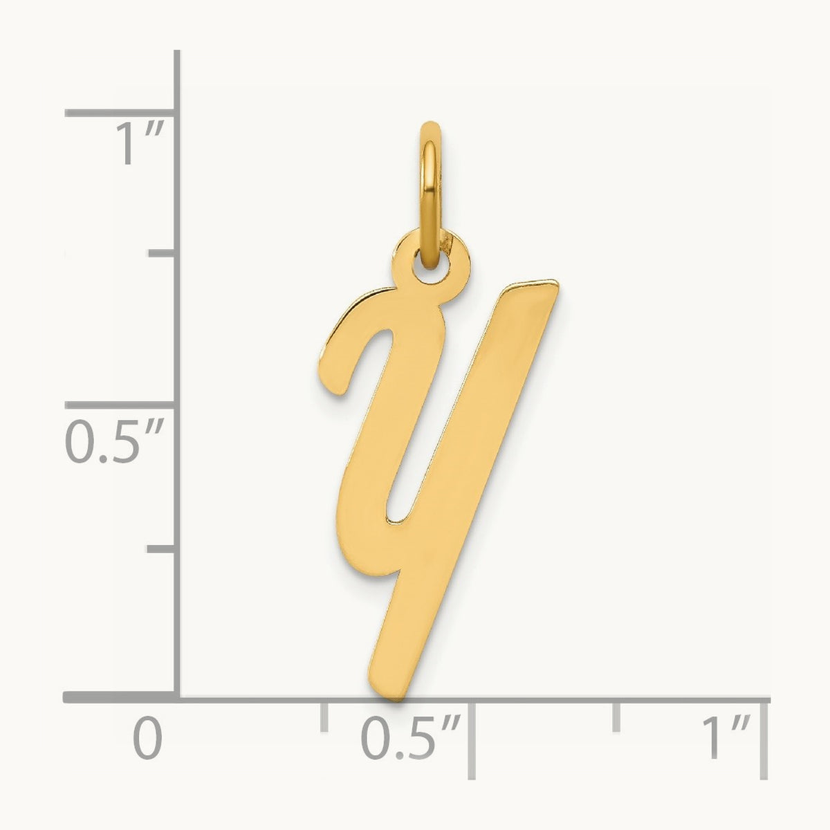 Medium Script Initial Charm — 14K Yellow Gold, Y