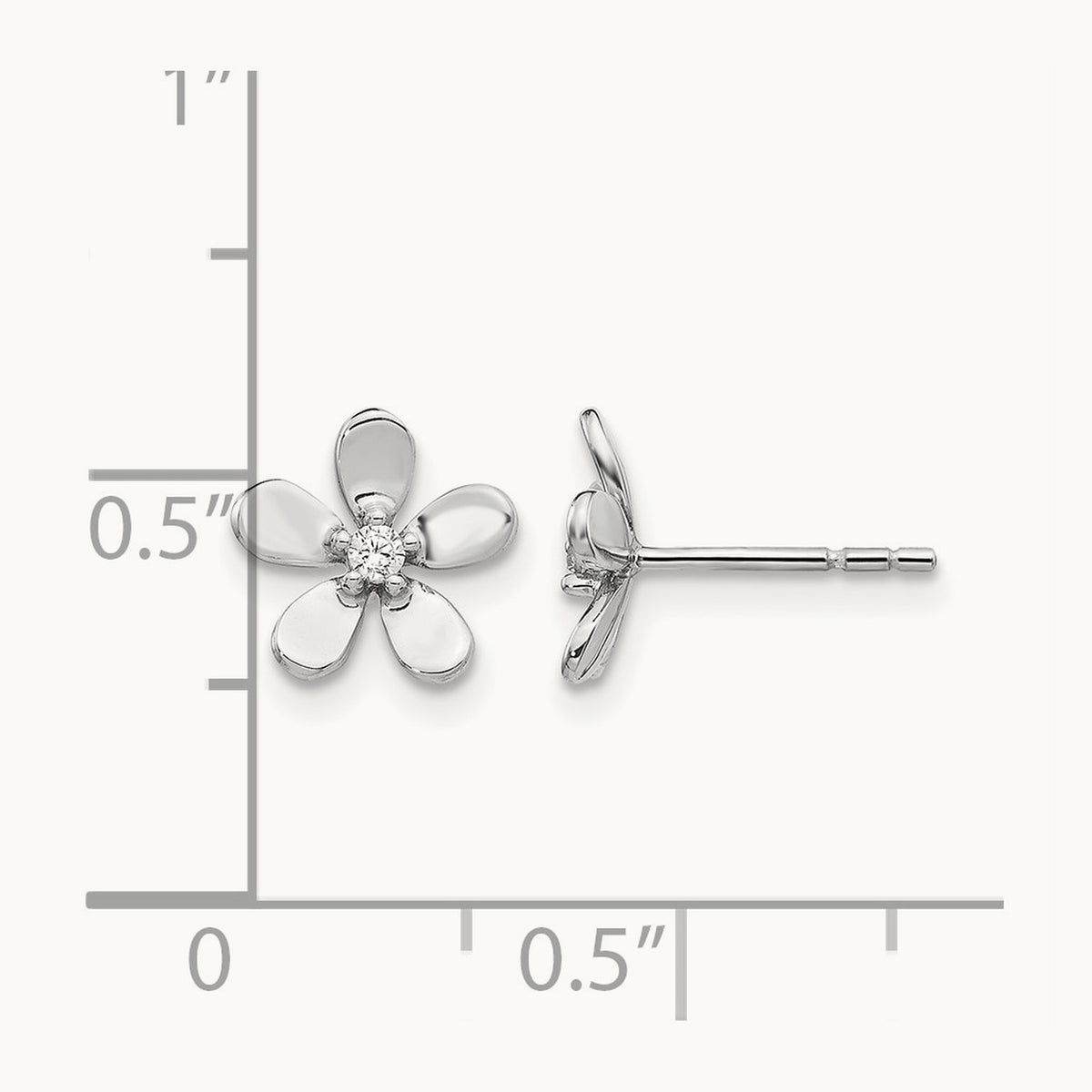 Diamond Earrings, 14K White Gold