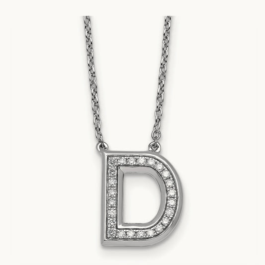 Initial D Necklace, 0.25 ct tw Lab-Grown Diamond