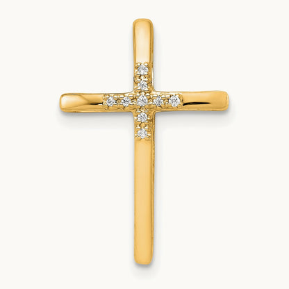 Diamond Cross Chain Slide — 14K Yellow Gold