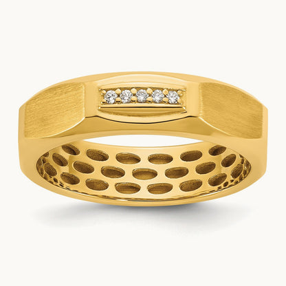 Setting: IB Goodman Men's Satin Diamond Ring Mounting, 14K Gold — 14K Yellow Gold