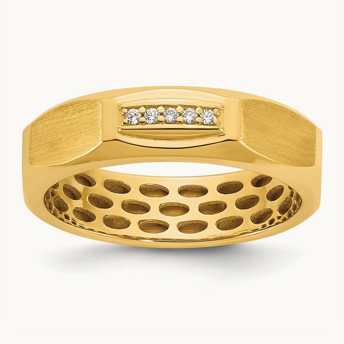 Setting: IB Goodman Men's Satin Diamond Ring Mounting, 14K Gold — 14K Yellow Gold