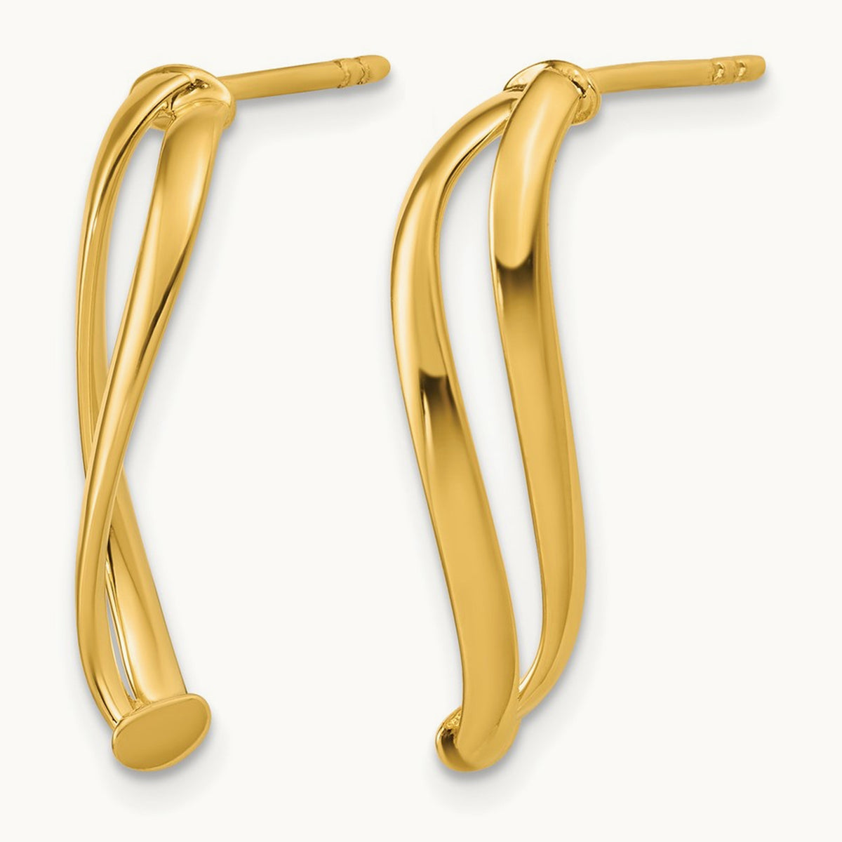 w/ Polished Curve Post Earrings — Leslie's
