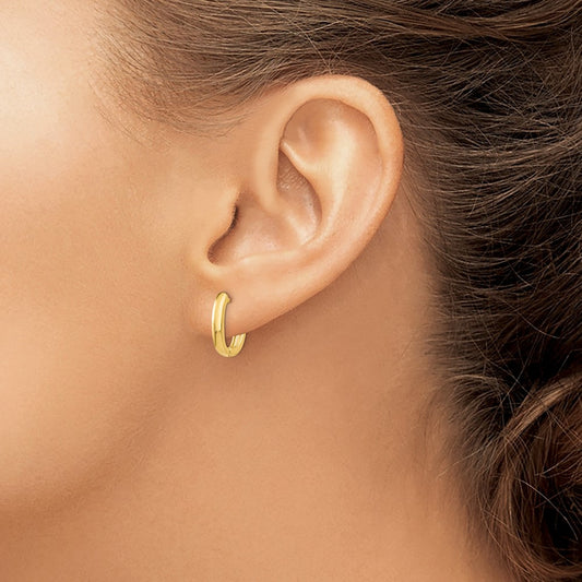 Oval Hinged Hoop Earrings — 14K Yellow Gold