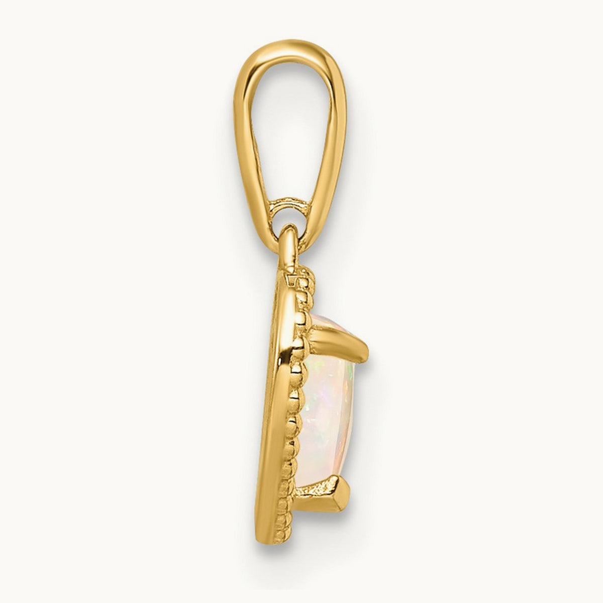Lab Created Opal Heart Pendant, 14K