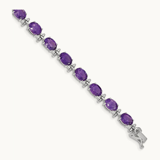 Amethyst Bracelet — 14K White Gold
