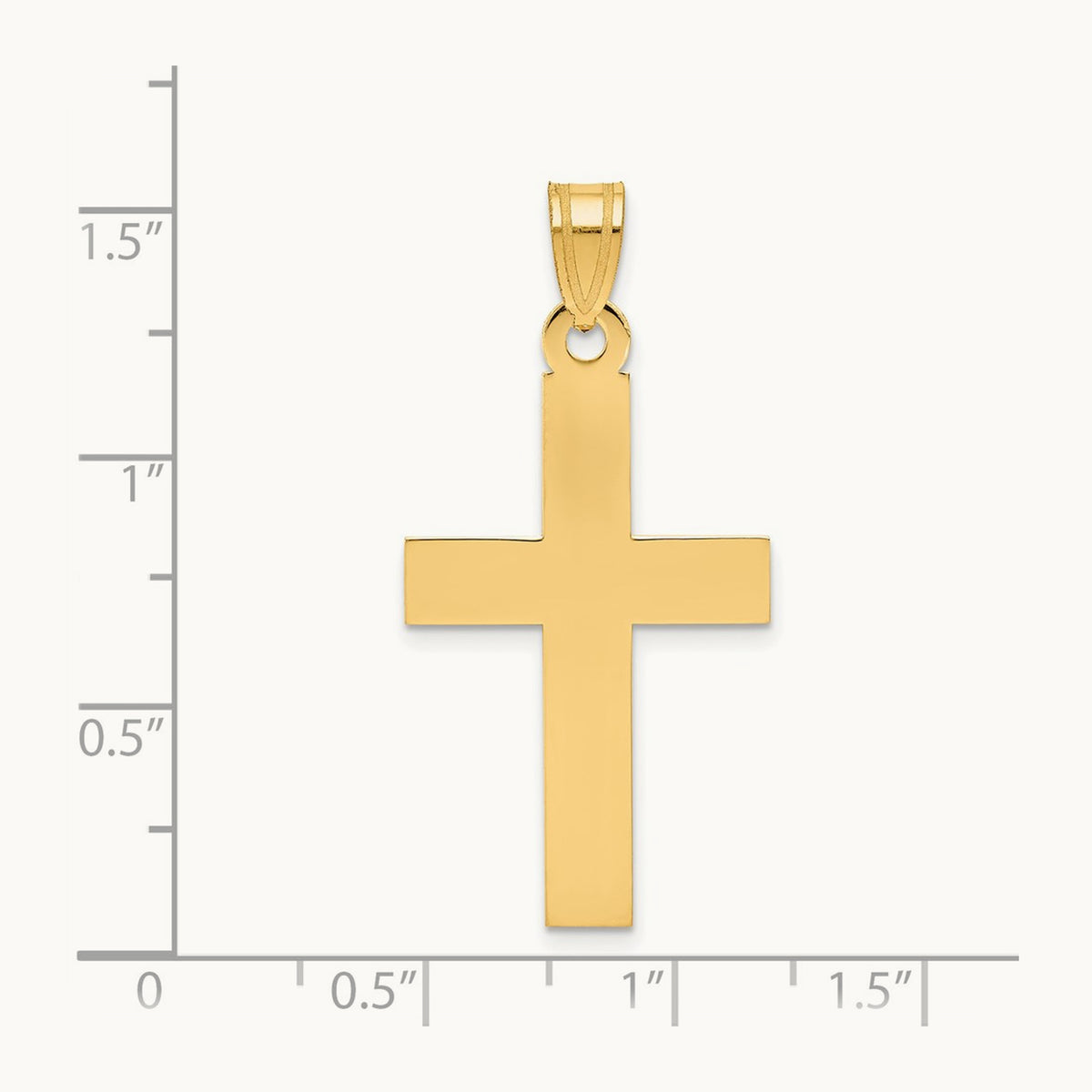 Polished Cross Charm, 14K