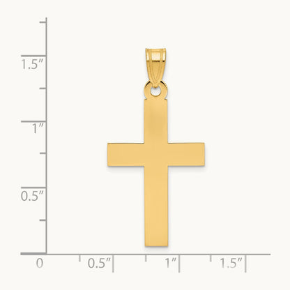 Polished Cross Charm, 14K
