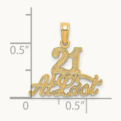 21 AT LAST Charm, 14K
