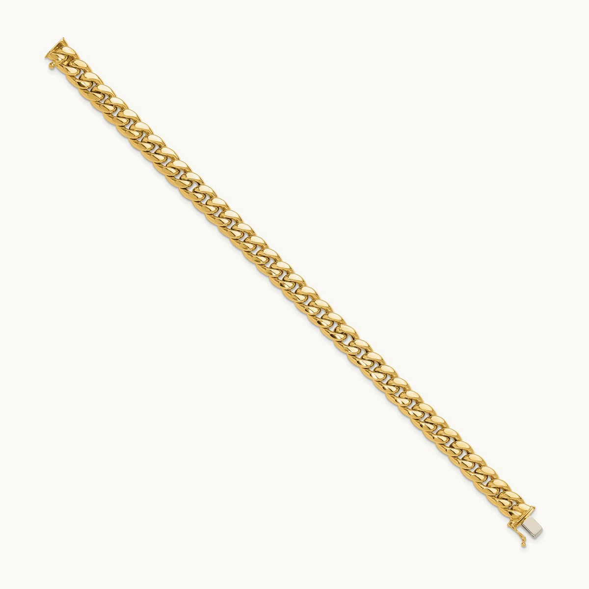Polished Curb Link Men's Bracelet, 14K
