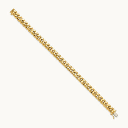 Polished Curb Link Men's Bracelet, 14K