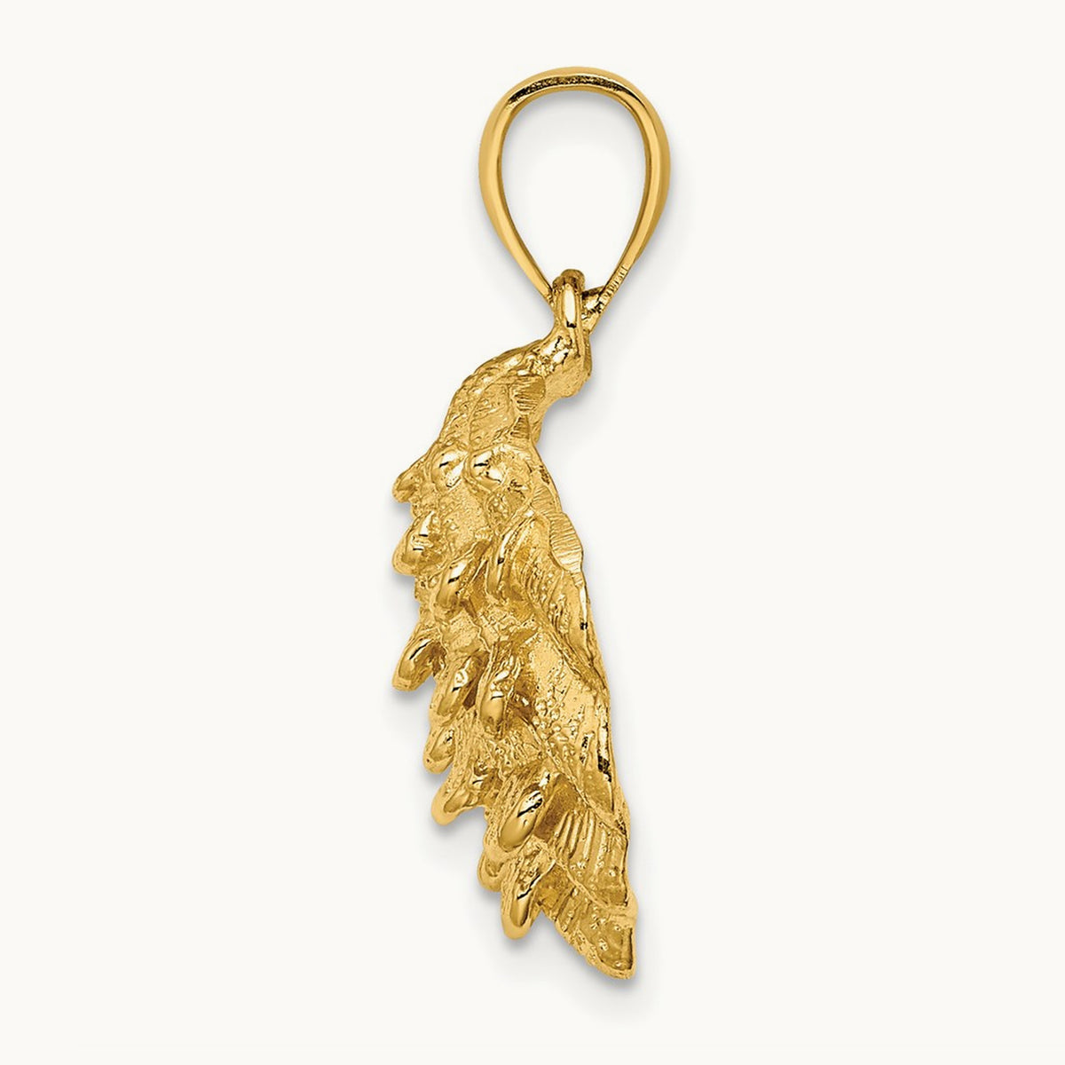 Textured Oyster Shell Charm — 22mm