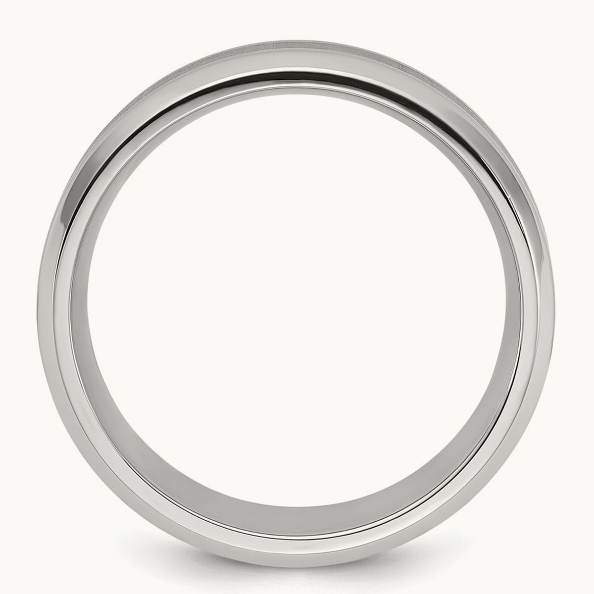 Polished Brushed Center Band, 8mm, Titanium