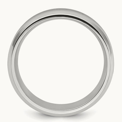 Polished Brushed Center Band, 8mm, Titanium
