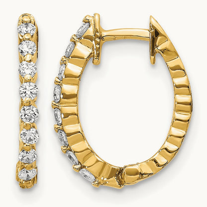 AA Diamond Hinged Hoop Earrings, 14K