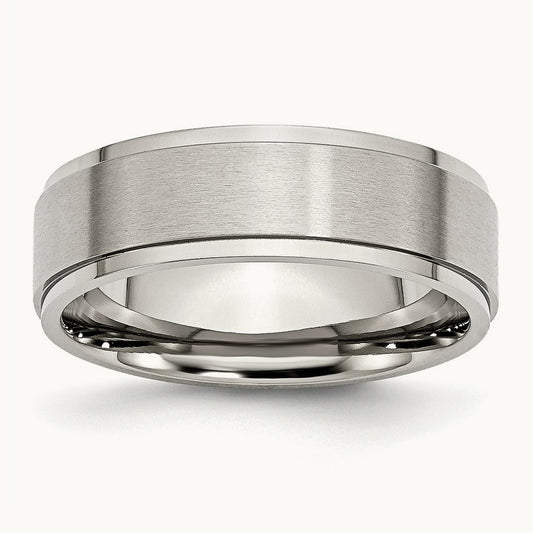 Polished with Brushed Center Ridged Edge Band — photo set