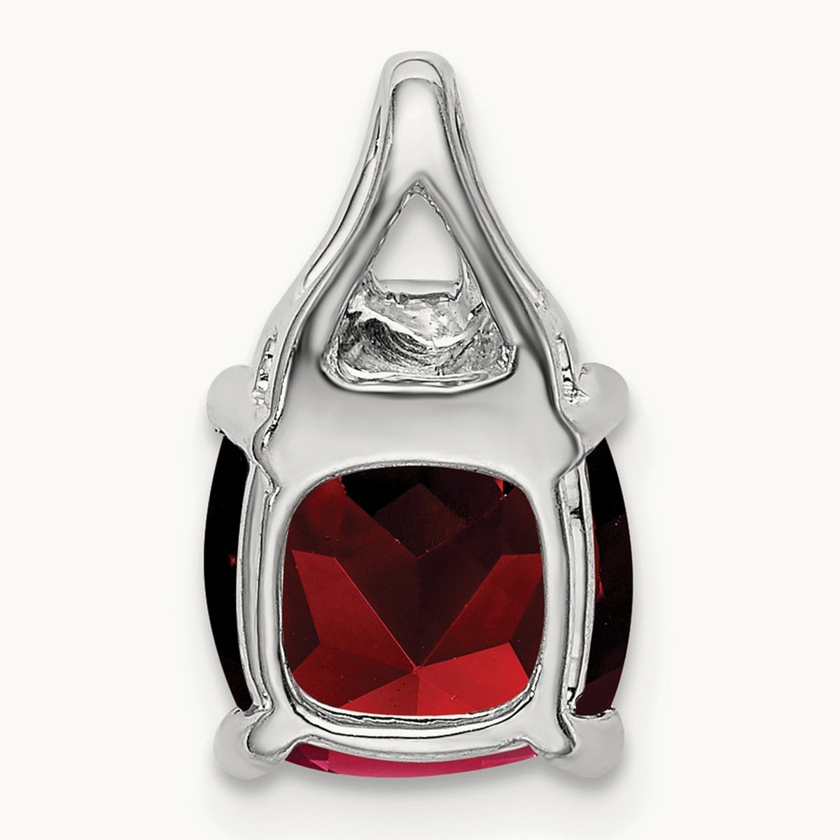 Cushion Garnet and Diamond Pendant — photo set
