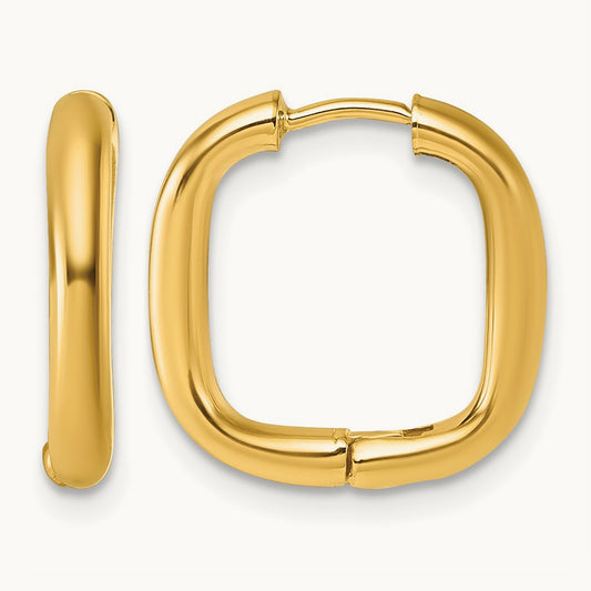 Polished Square Endless Hoop Earrings, 14K