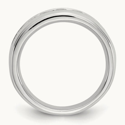 9-Stone Diamond Channel Band, 14K White Gold