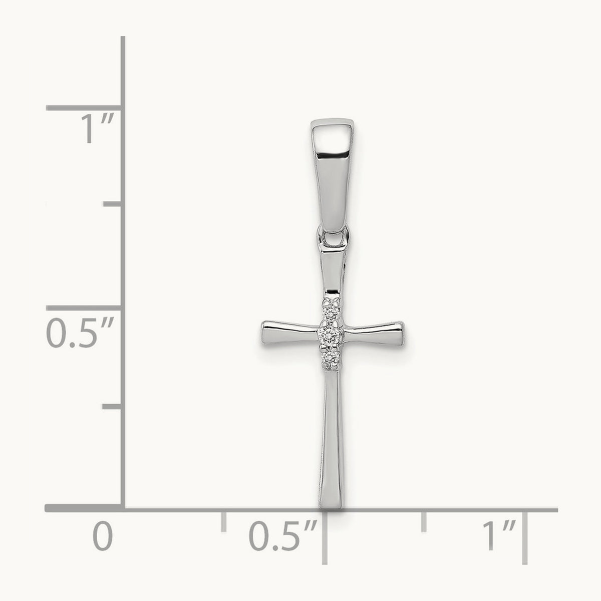 .02ct. Diamond Cross Pendant, 14K White Gold
