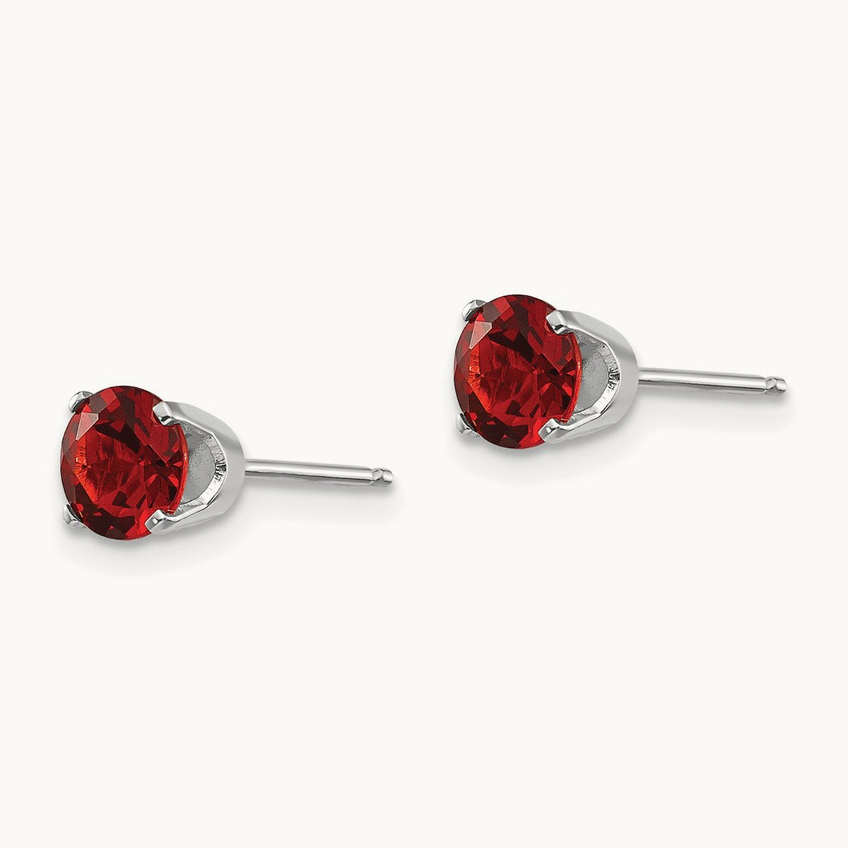 Garnet Stud Earrings — 5mm