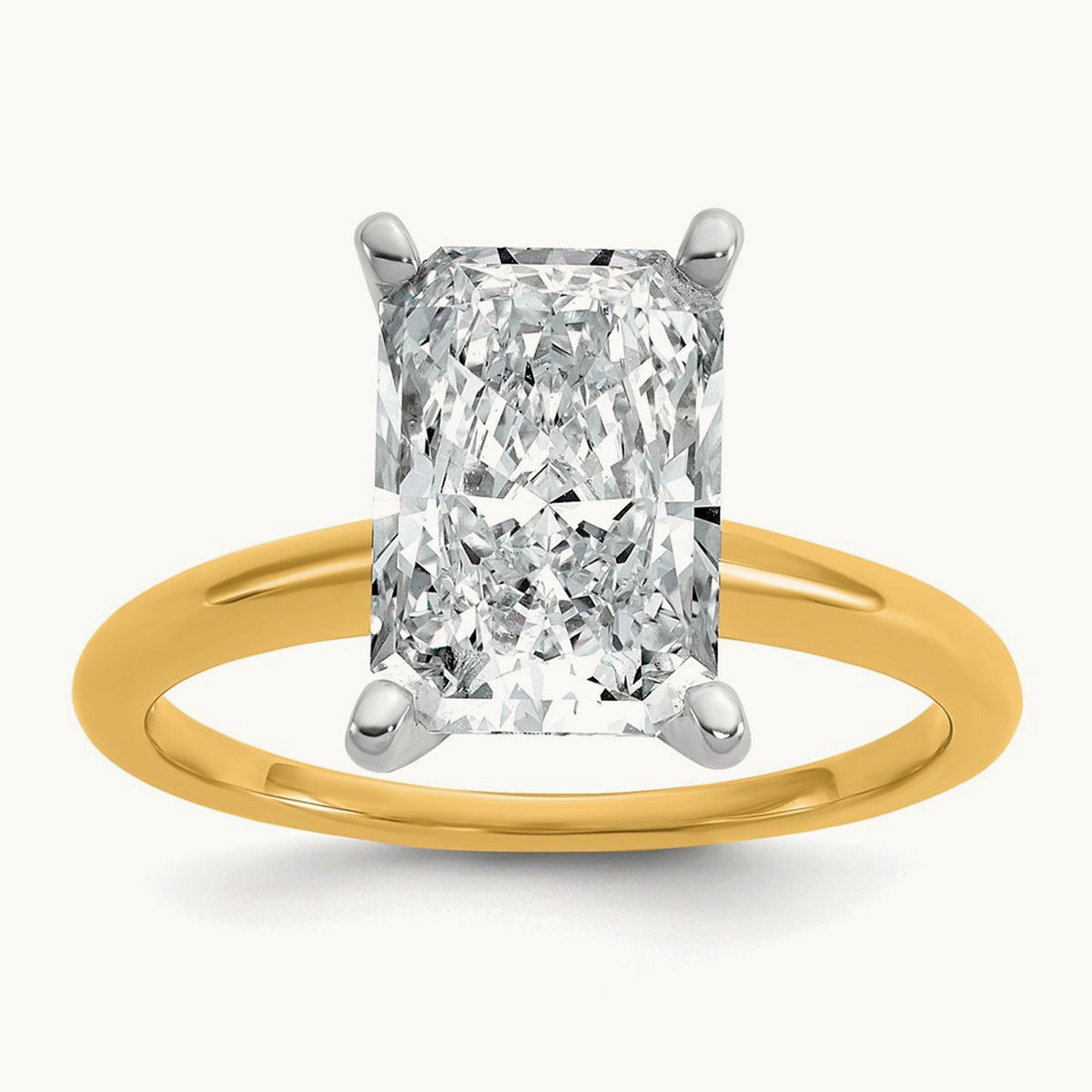 Radiant Solitaire Engagement Ring, 0.50-5.00 ct tw Lab-Grown Diamond — 3 ct, 14K Two-Tone