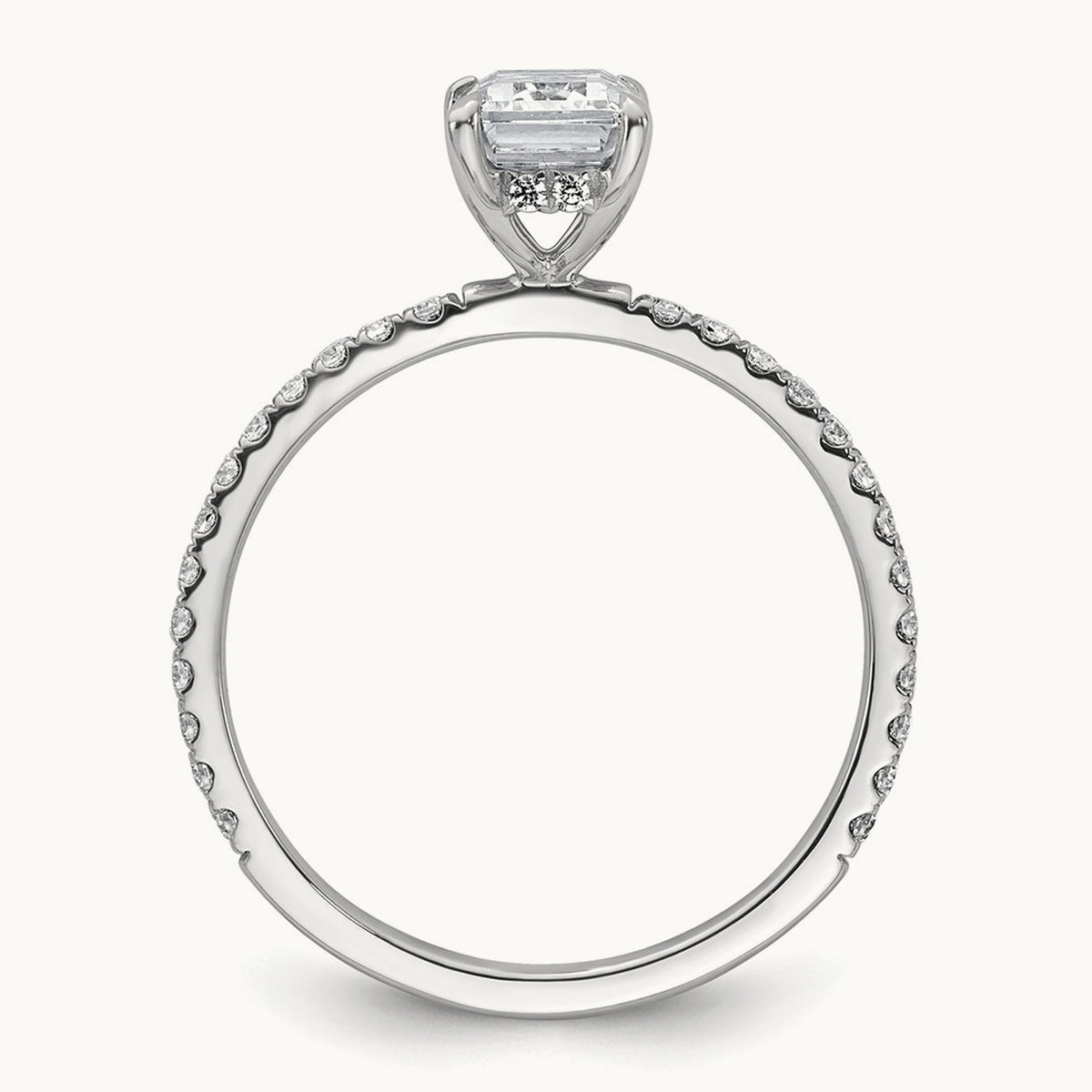 Emerald Solitaire Engagement Ring, 1.25-2.25 ct tw Lab-Grown Diamond — 14K White Gold, 7
