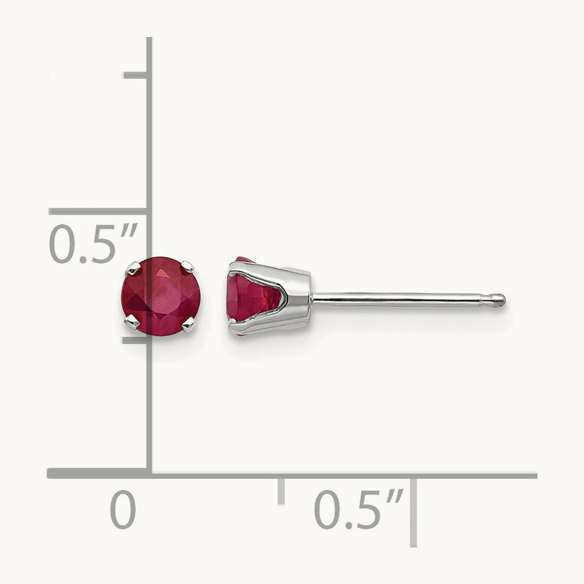 Ruby Stud Earrings — 4mm