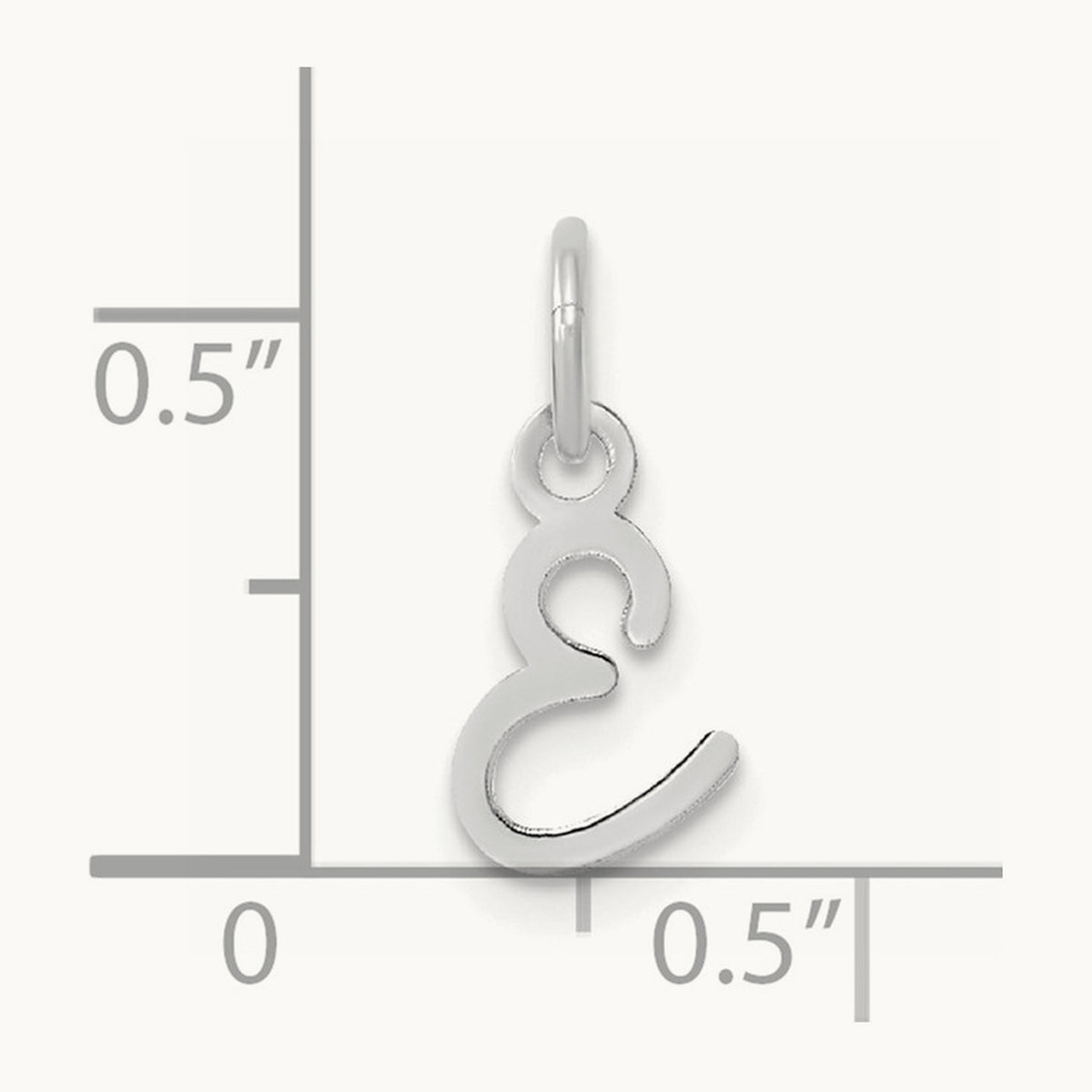 Uppercase Initial Charm — 14K White Gold, E