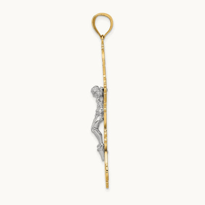 Crucifix Charm, 14K Two-tone
