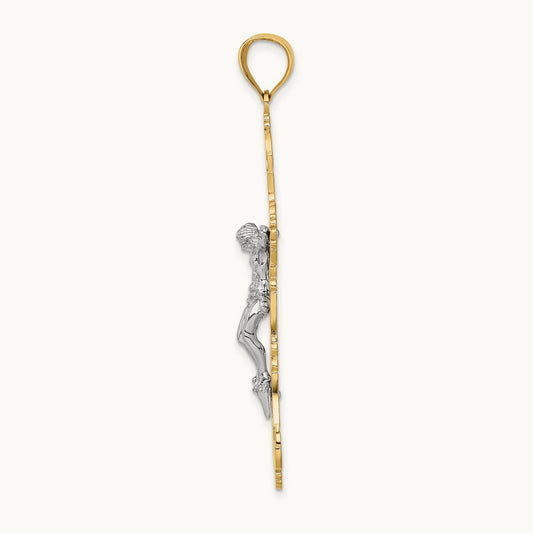 Crucifix Charm, 14K Two-tone