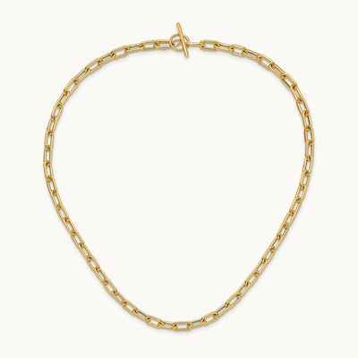 Polished Fancy Toggle Link Necklace, 14K