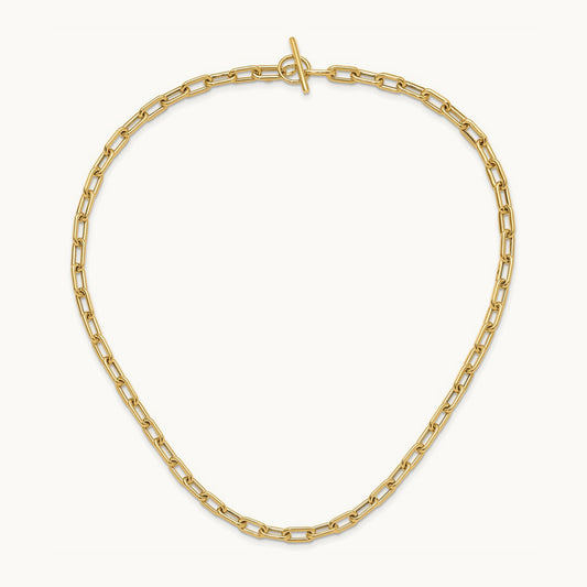 Polished Fancy Toggle Link Necklace, 14K