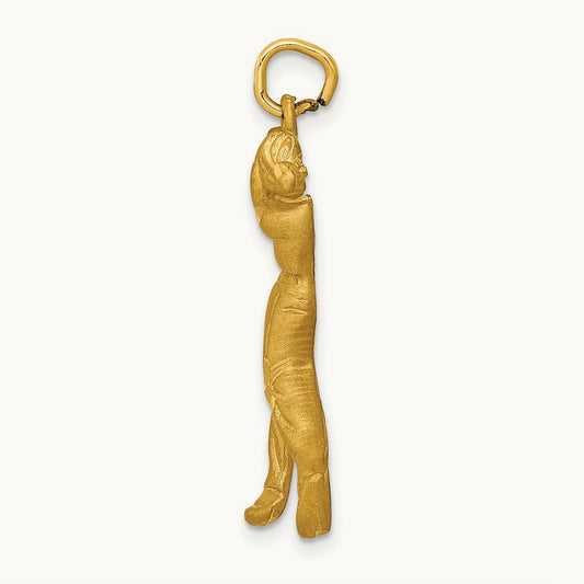Male Golfer Charm, 14K