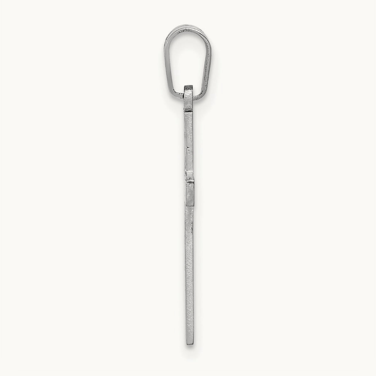 Floral Cross Charm — 14K White Gold