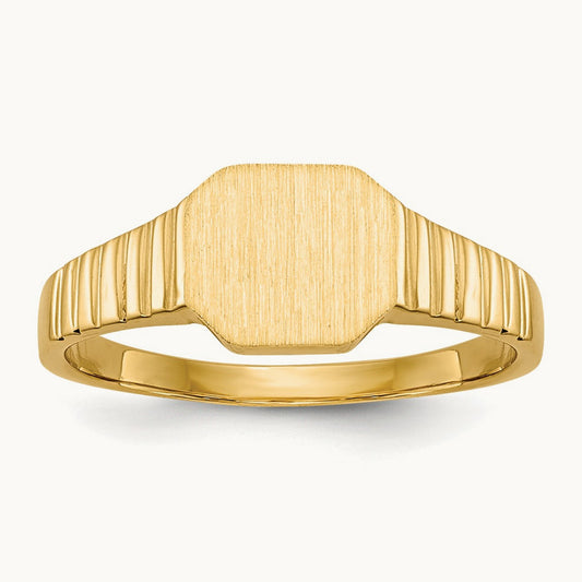7.5x6. Child's Open Back Signet Ring, 0mm, 14K