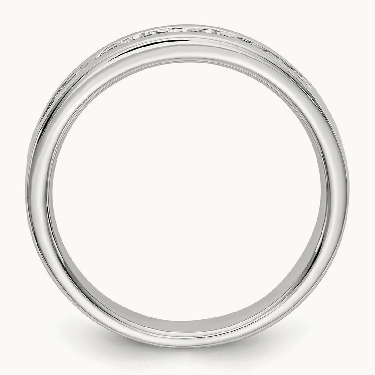 10- Stone Closed Channel Band Mounting, 2mm, 14K White Gold